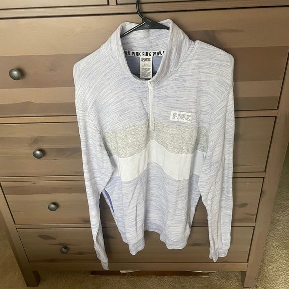 PINK VICTORIAS SECRET women’s purple zip pullover sweatshirt size medium - Picture 4 of 7